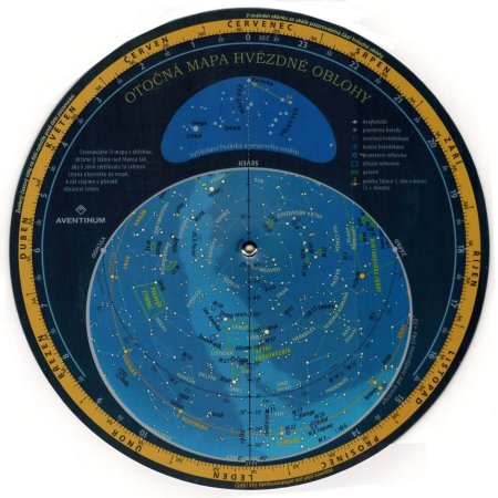 Otocna mapa hvezdne oblohy 23.5x23.5cm