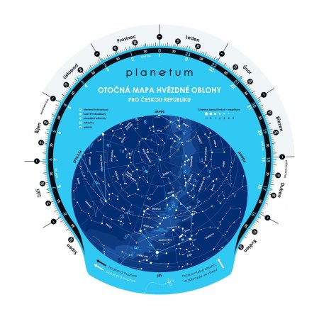 Základní otočná mapa hvězdné oblohy